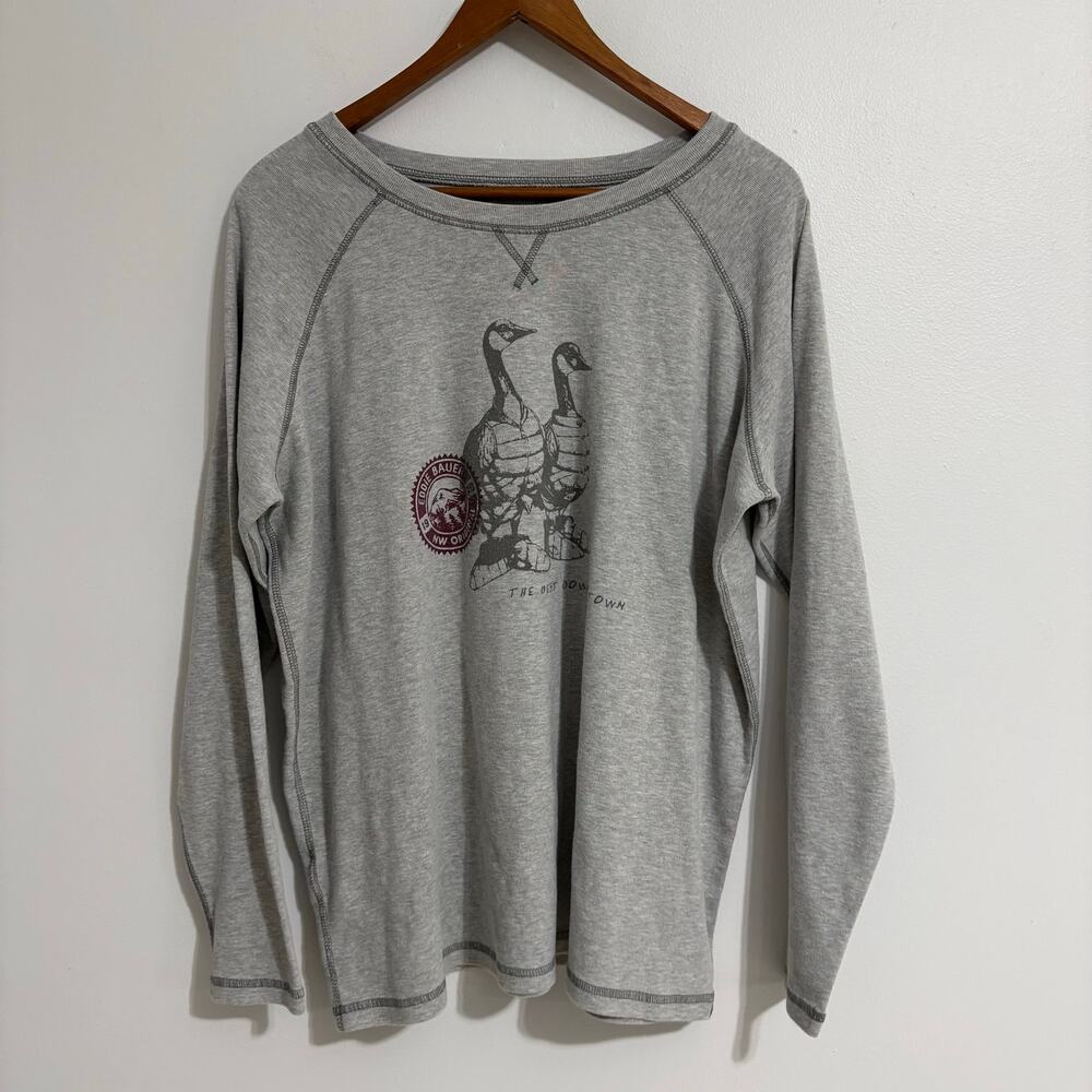 Eddie Bauer Women's 2XL Heather Gray Long Sleeve Ducks with Boots Cottage - Picture 1 of 7